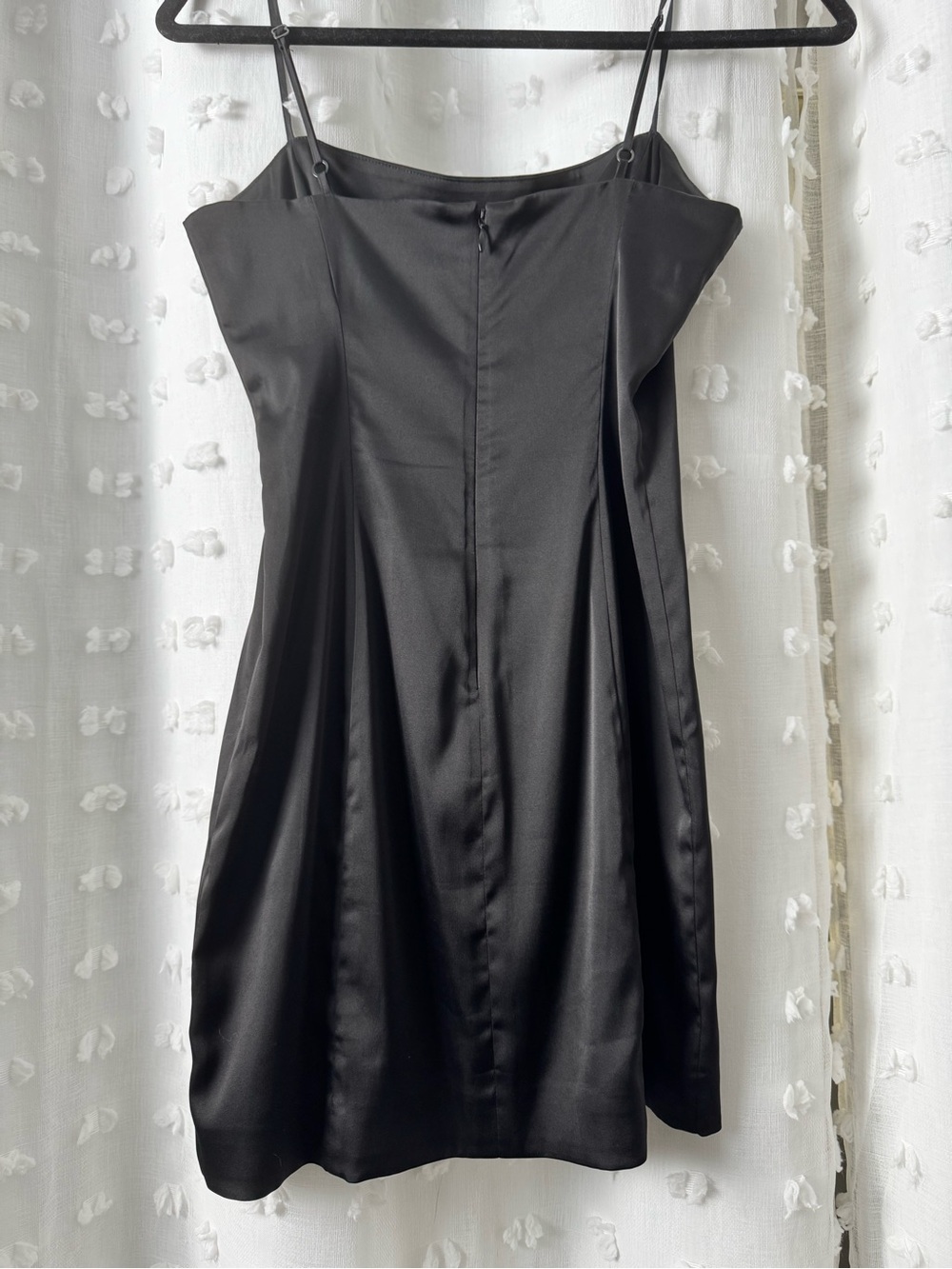 Aritzia Sunday Best Sleek Black Satin Mini Dress - Picture 3 of 4